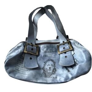 Bocci vintage leather light blue satchel bag